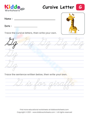 Cursive Letter G Practice: Improve Handwriting