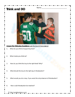 Think and Do Worksheet: Engaging Critical Thinking