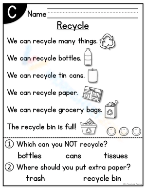 Recycle Worksheet: Environmental Responsibility