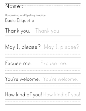 Printable Handwriting Practice | Grade 3 English