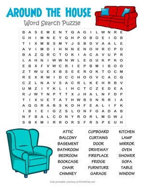 Around the House Worksheet: Vocabulary Builder