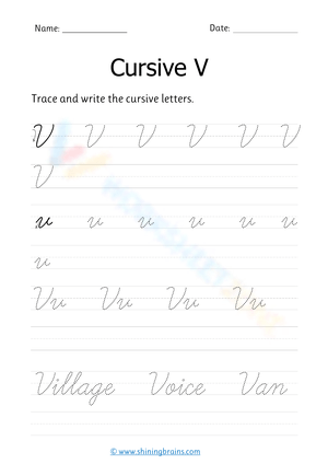 Cursive Letter V Practice: Improve Penmanship