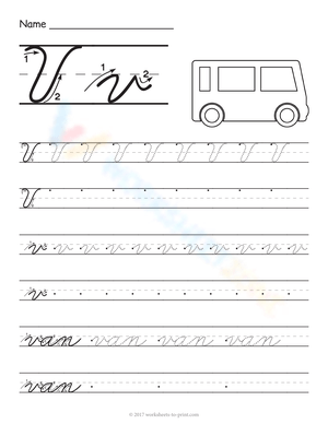 V for Van Worksheet: Learning the Letter V