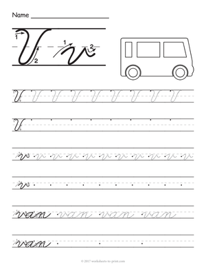 V for Van Worksheet: Learning the Letter V