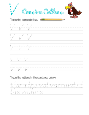 Cursive Letters Practice Worksheet: Handwriting