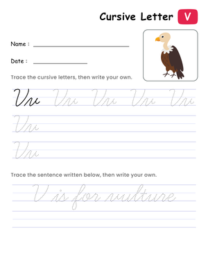 Cursive Letter V Practice: Enhance Handwriting