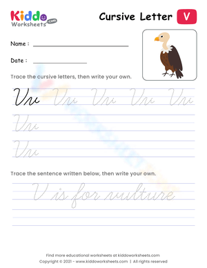 Cursive Letter V Practice: Enhance Handwriting