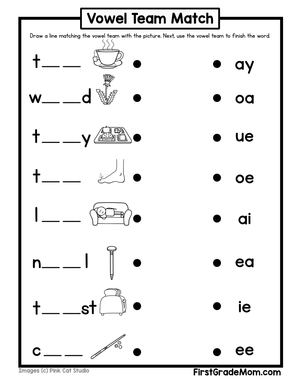 Match the Vowel Team worksheet