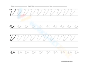 Cursive Handwriting Practice: Letter V