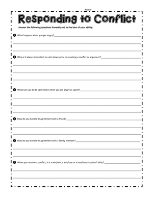 Conflict Resolution Response Worksheet