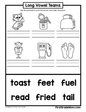 Long Vowel Team Identification Worksheet