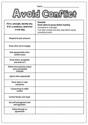 Essential Conflict Resolution Worksheet | Grades 6-9