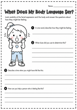 What Does My Body Language Say Worksheet