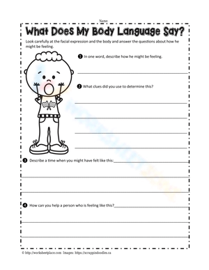 What Does My Body Language Say Worksheet