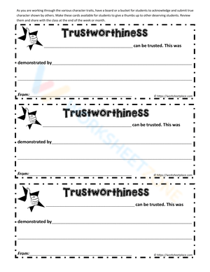 Understanding Trustworthiness Worksheet