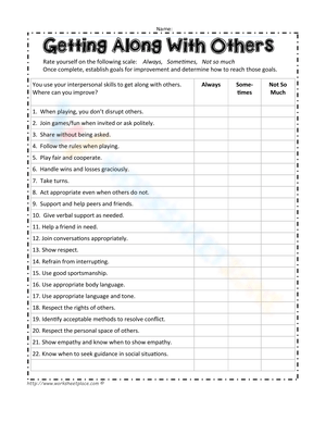 Getting Along with Others Worksheet