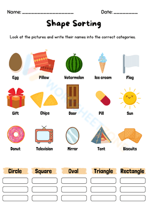 Worksheet 2 - Shape Sorting
