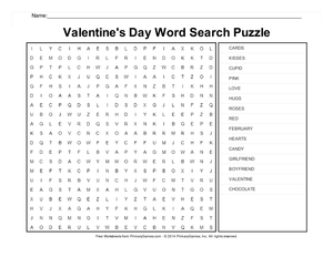 Valentine's Day Word Search Puzzle