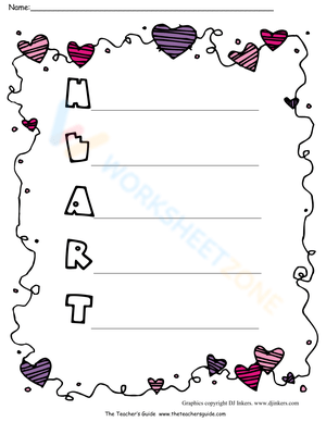 Heart Acrostic Poem Worksheet
