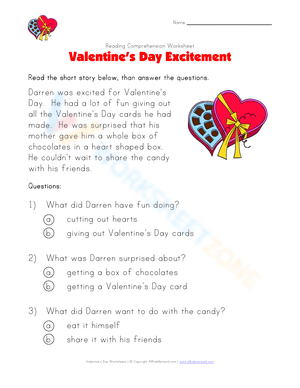 Valentine's Day Descriptive Writing Worksheet