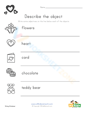 Valentine's Adjectives Worksheet