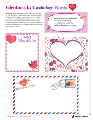 Valentine's Day Vocabulary Worksheet