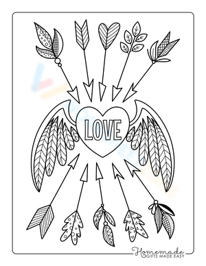 Winged heart with arrows 