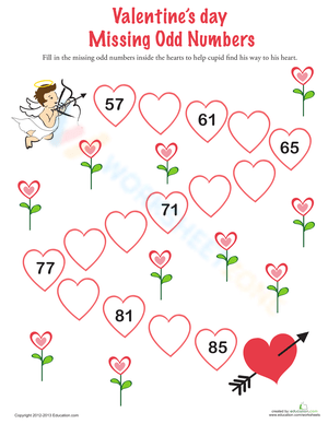 Valentineʻs day Missing Odd Numbers