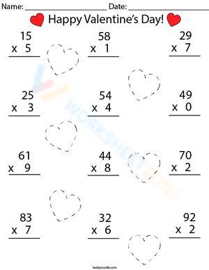 Valentine's Day Math: Multiplication Practice