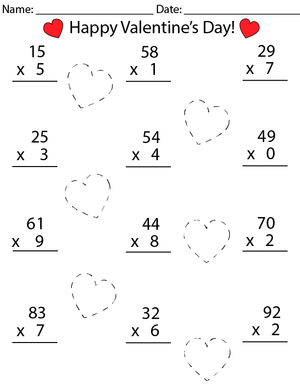 Valentine's Day Math: Multiplication Practice