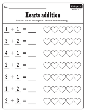 Valentine's Day Addition Worksheets