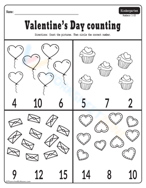 Valentine's Day Counting Worksheet