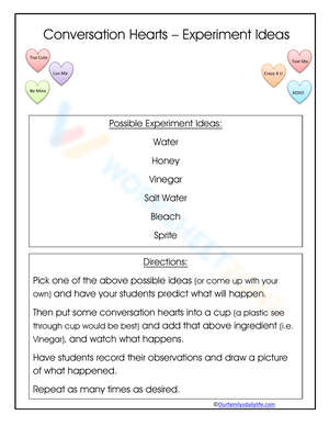 Conversation Hearts  Experiment Ideas