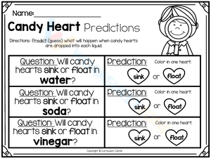 Candy Heart Sink or Float Predictions Science