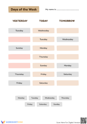 Essential Days of the Week Worksheet | Grade 1-3 Ready