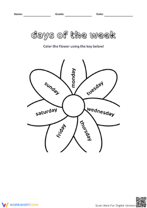 Days of the Week Worksheet | Grade 1 Essential