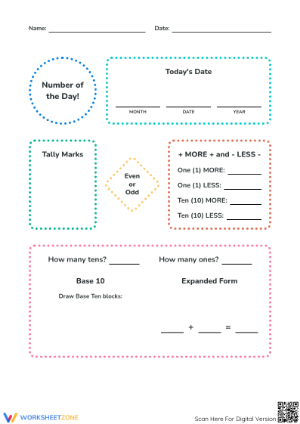 Number of the Day Worksheet | Grade 3 Printable