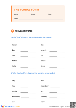 Essential Plural Nouns Worksheet | Grade 5-7 Grammar