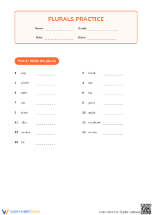 Essential Printable: Irregular Plural Nouns Gr 5-7