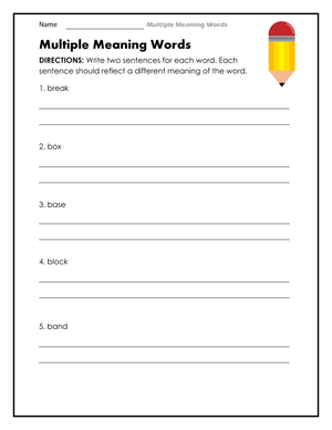 Sentence With Multiple Words 1