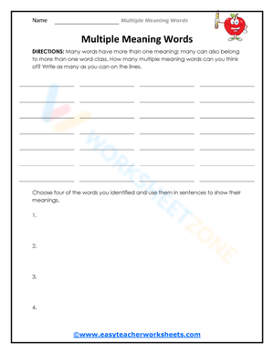 Think of multiple meaning words