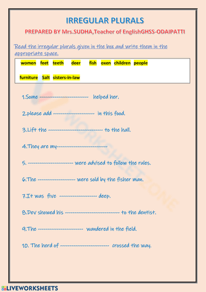It's irregular plural time!
