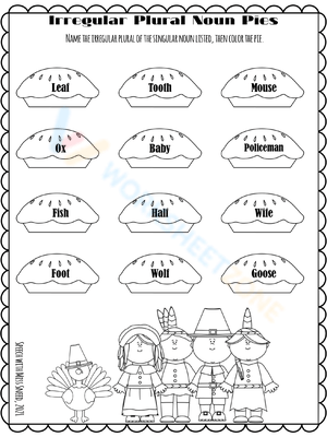 Irregular Plural Nouns Practice: Pies