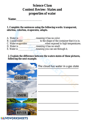 States and properties of water