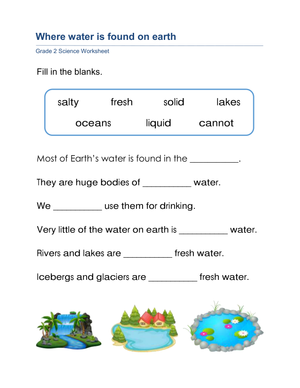 Grade 2 Earth's Water Worksheet | Essential Science