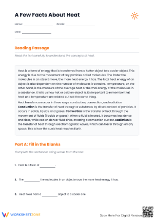 Heat Transfer Worksheet | Grade 8 Printable ELA