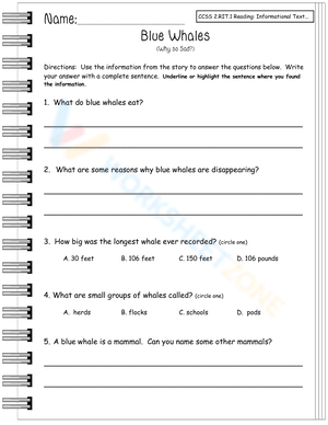 Discovering Blue Whales: An Educational Worksheet