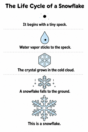 Snowflake Life Cycle Worksheet | Grade 3-5 Printable