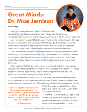 Great Minds: Dr. Mae Jemison