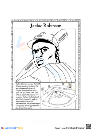 Jackie Robinson Coloring with Historical Facts